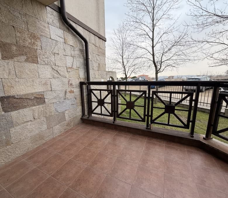 Balcony with two large terraces overlooking Sunny Beach outskirts, perfect for relaxing and enjoying.