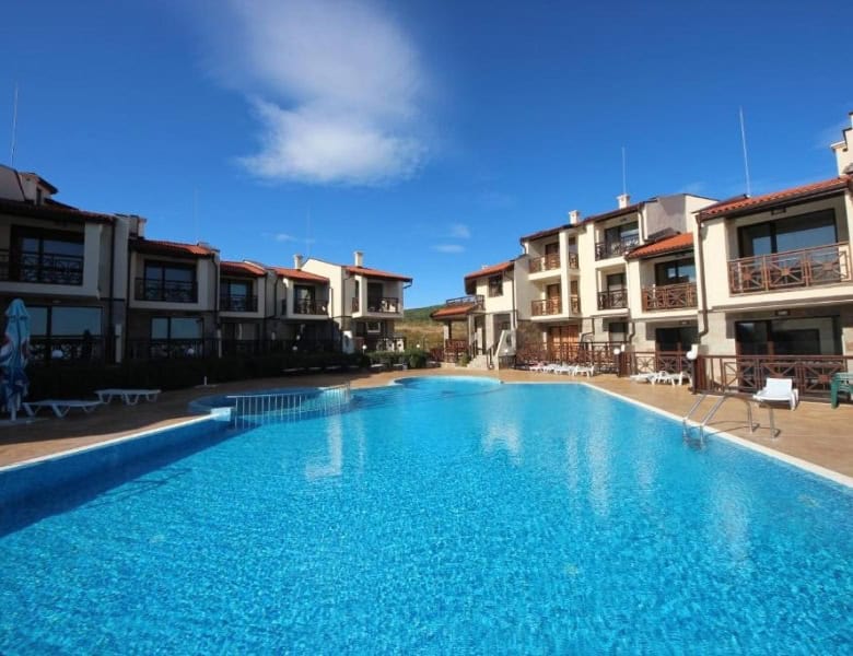 Pool view at Imperial Heights, 1-bed apartment near Sunny Beach.