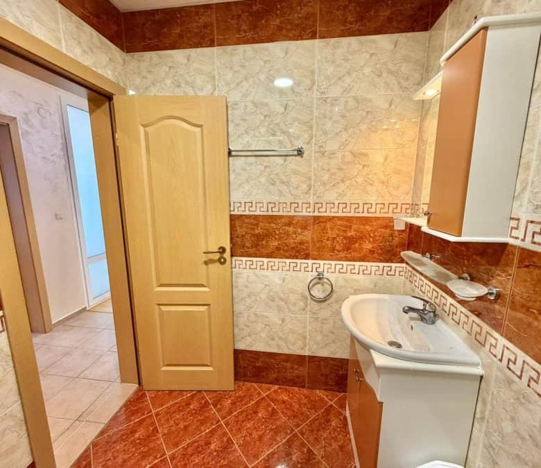 Bright bathroom with modern fixtures in Green Fort, Sveti Vlas, near the sea.