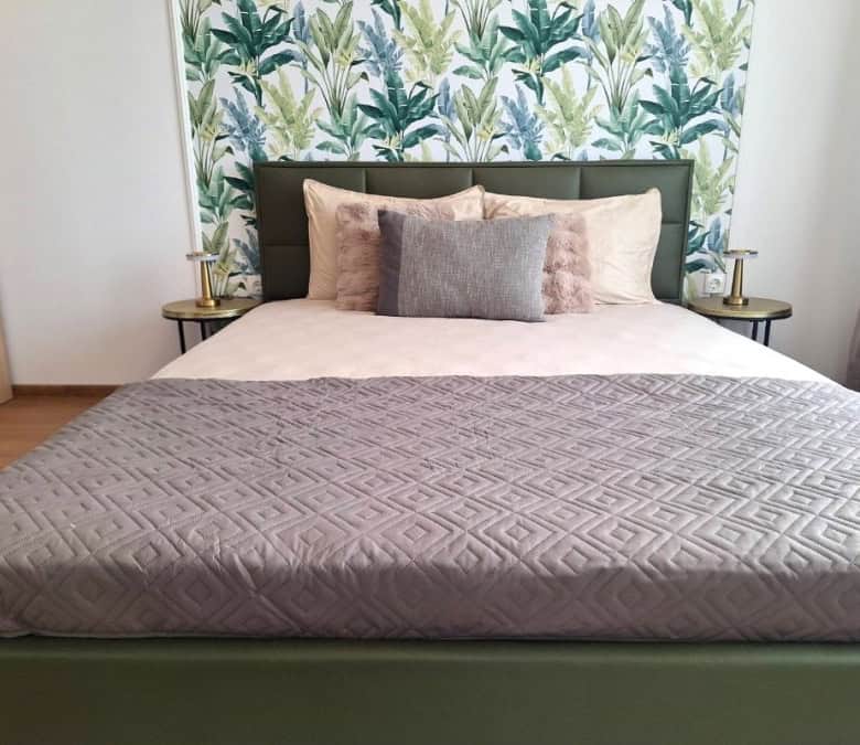 Comfortable bedroom with new furnishings in Sunny Day 3 apartment, just 10 minutes from the sea and.