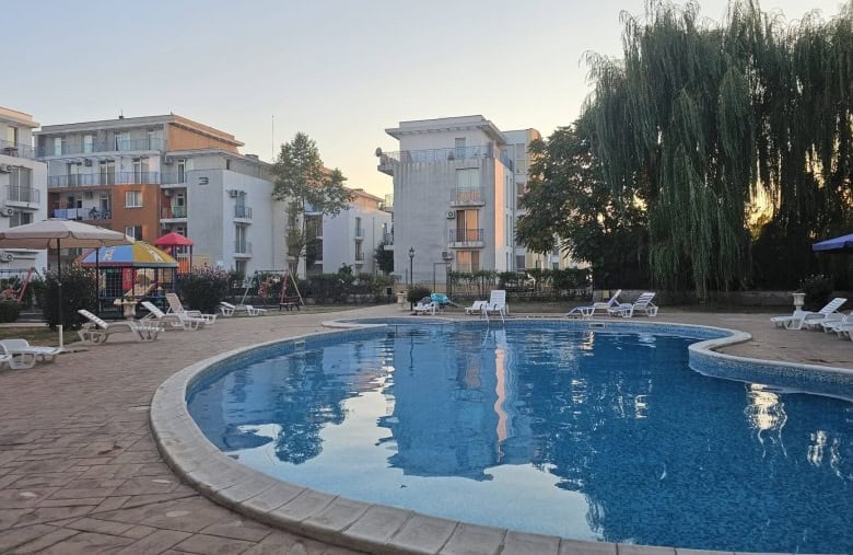 Bright furnished studio in Sunny Day 3 Premium, 26 sq.m., close to the sea.