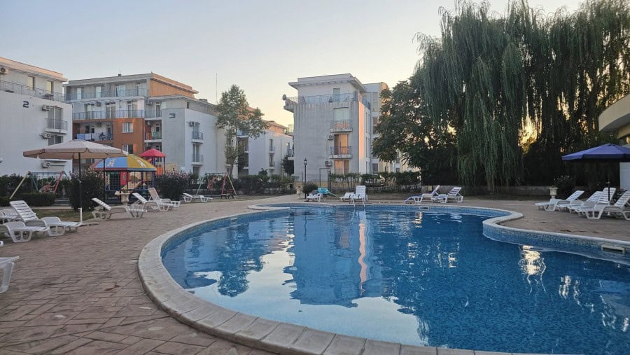 Bright furnished studio in Sunny Day 3 Premium, 26 sq.m., close to the sea.