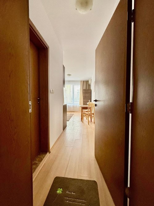 Interior view of furnished studio apartment in Sunny Day 3 Premium, close to the sea.