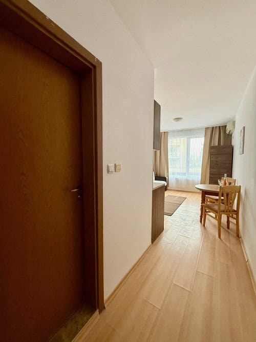 Interior view of a furnished 26 sq.m. studio apartment in Sunny Day 3 Premium, near Sunny Beach, Bul.