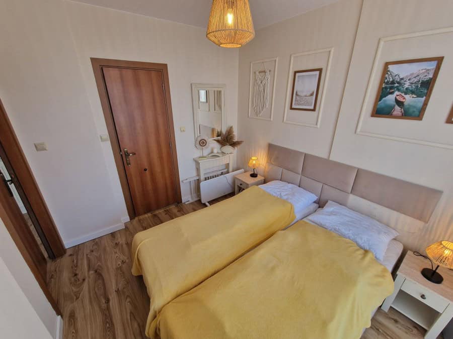Modern 1-bedroom apartment in Dawn Park, Sunny Beach, with bright decor and comfortable furnishings.