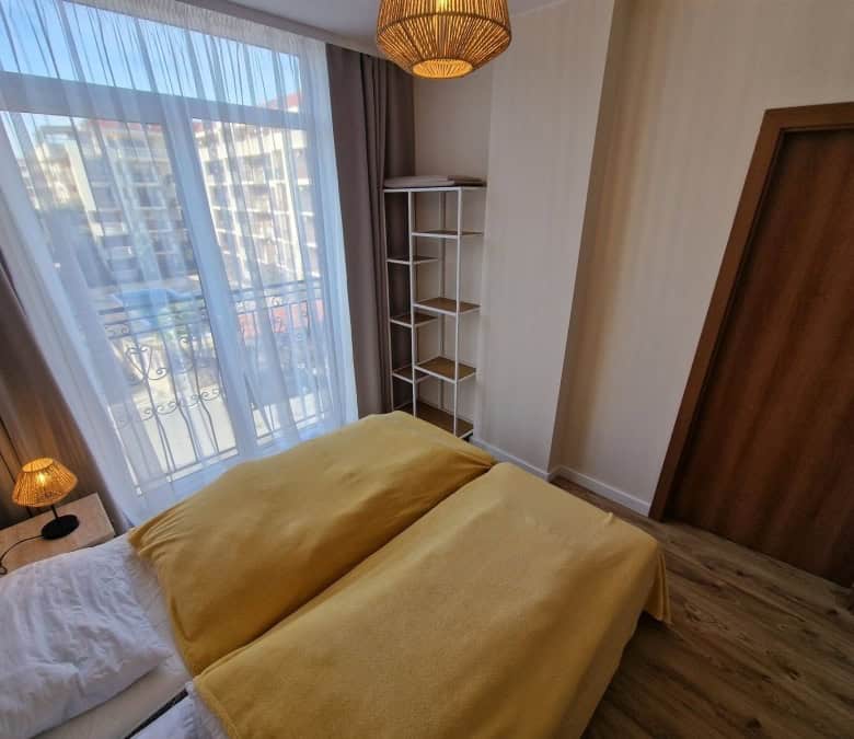 Bright 1-bedroom apartment with 34 sq.m. in Dawn Park, Sunny Beach. Modern furnishings and balcony v.