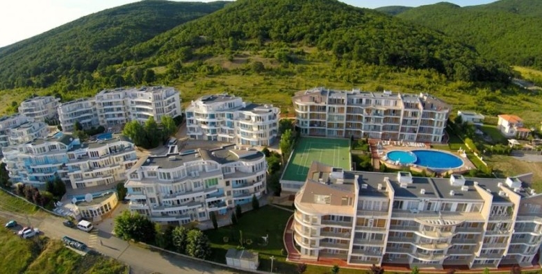Modern apartment complex near Sunset Kosharitsa, Bulgaria.