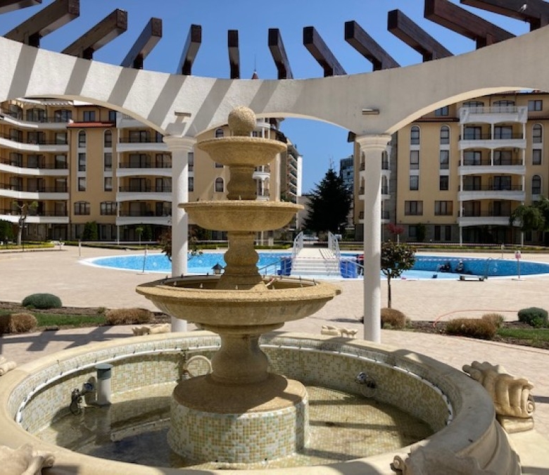 Spacious 1-bedroom apartment with scenic views in Royal Sun, Sunny Beach, Bulgaria.