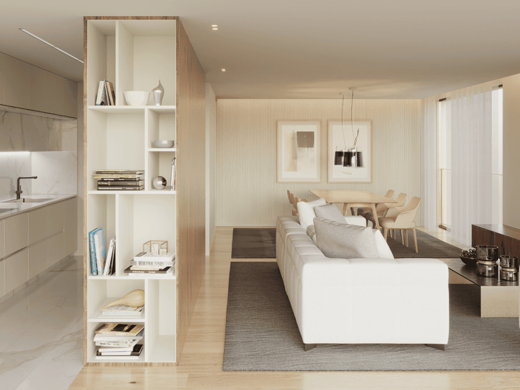 Bright, stylish living space in Douro Atlantico, Porto, Portugal.