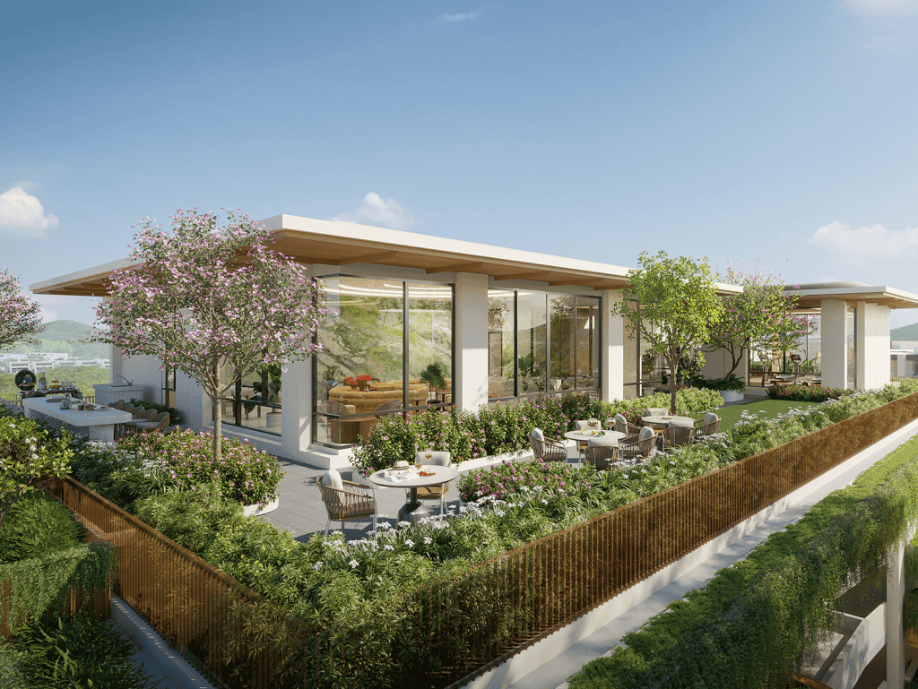Modern Phuket Canvas villa with lush garden, outdoor seating, and panoramic glass walls. Perfect for.