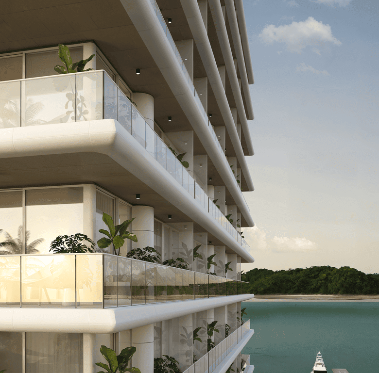 Modern luxury condo with ocean views in Panama City, Panama.