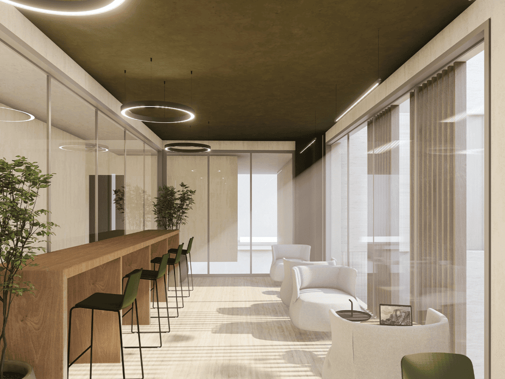 Panama City luxury property interior with spacious lounge and natural light.