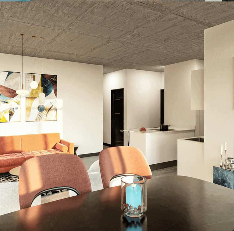 Modern living room in Barrio Escalante, San Jose, Costa Rica with contemporary decor.
