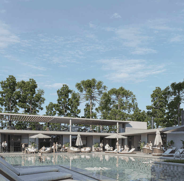 Luxury villa in Punta Del Este with pool, modern design, and lush garden views. Perfect for relaxing.