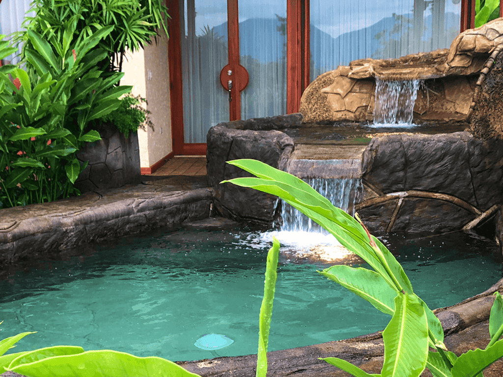 Relaxing private pool at Arenal Hills resort in La Fortuna, Costa Rica.