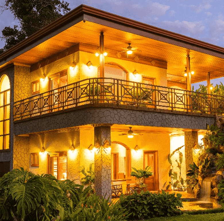 Beautiful Costa Rican villa with lush surroundings and scenic views.