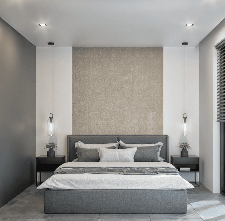 Contemporary bedroom in Koukaki, Athens with stylish decor and natural light.
