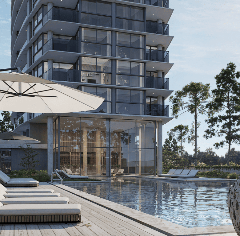Modern apartment with pool in Punta Del Este, Uruguay, offering stunning views and upscale amenities.