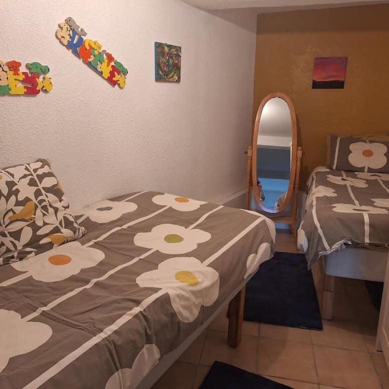Interior of renovated 3-bedroom village house with charming decor and scenic views in Ria-Sirach, Fr.