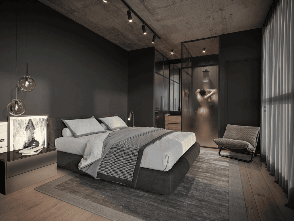 Luxurious bedroom in Coco del Mar, Panama City with contemporary design and elegant furnishings.