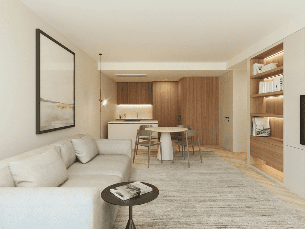 Spacious Braga apartment with contemporary furnishings and open-plan design.