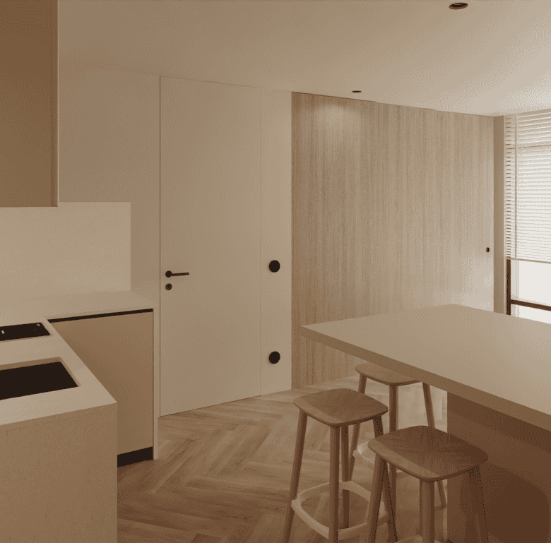 Bright, contemporary apartment in Braga, Portugal, featuring sleek interiors, wooden accents, and la.