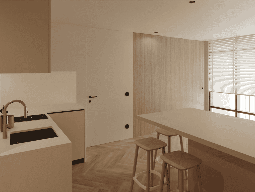 Bright, contemporary apartment in Braga, Portugal, featuring sleek interiors, wooden accents, and la.