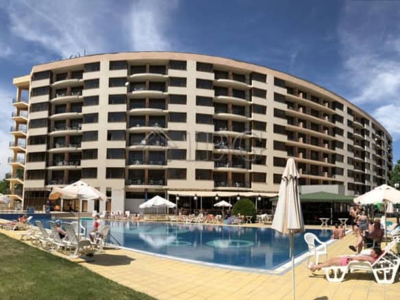 Modern 1-bedroom apartment at Poseidon, Sunny Beach with pool access and balcony views. Perfect for.