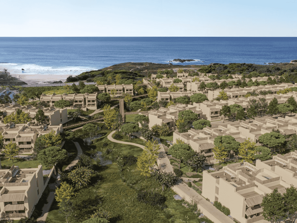 Modern residential complex near Porto Covo beach in Sines, Portugal.