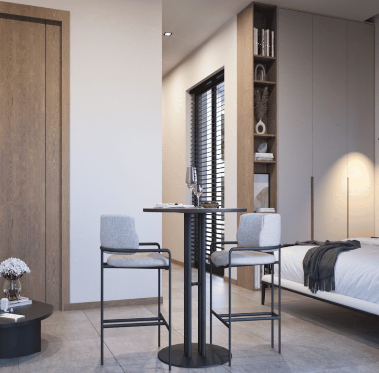 Bright, stylish living space in Pagkrati, Athens, Greece.