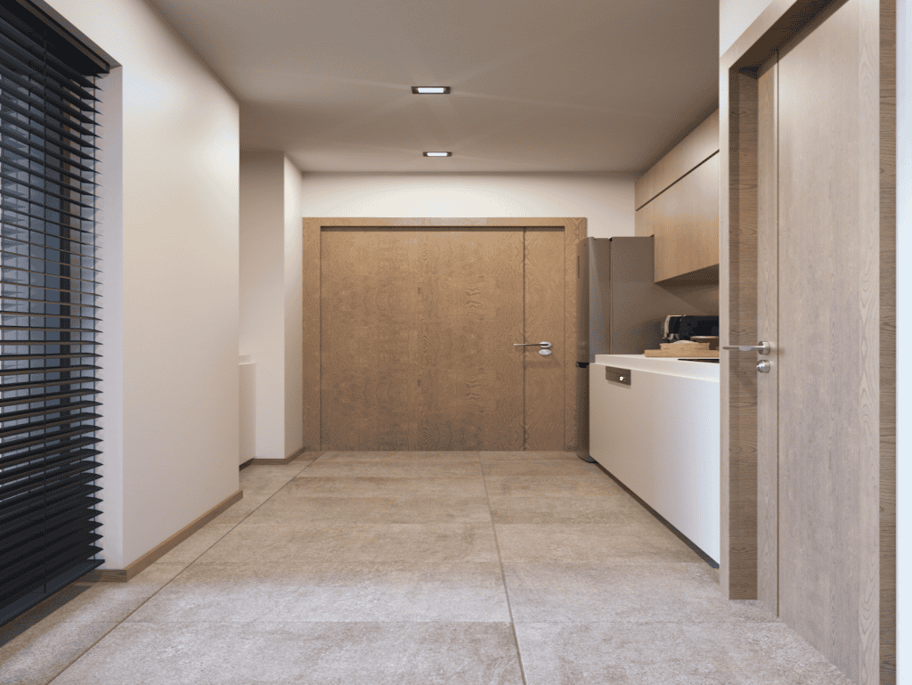 Interior view of a contemporary apartment in Pagkrati, Athens, Greece.