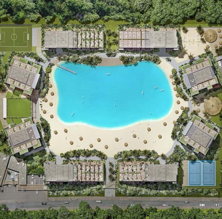 Beautiful crystal lagoon ideal for relaxation and water activities in Asuncion, Paraguay.