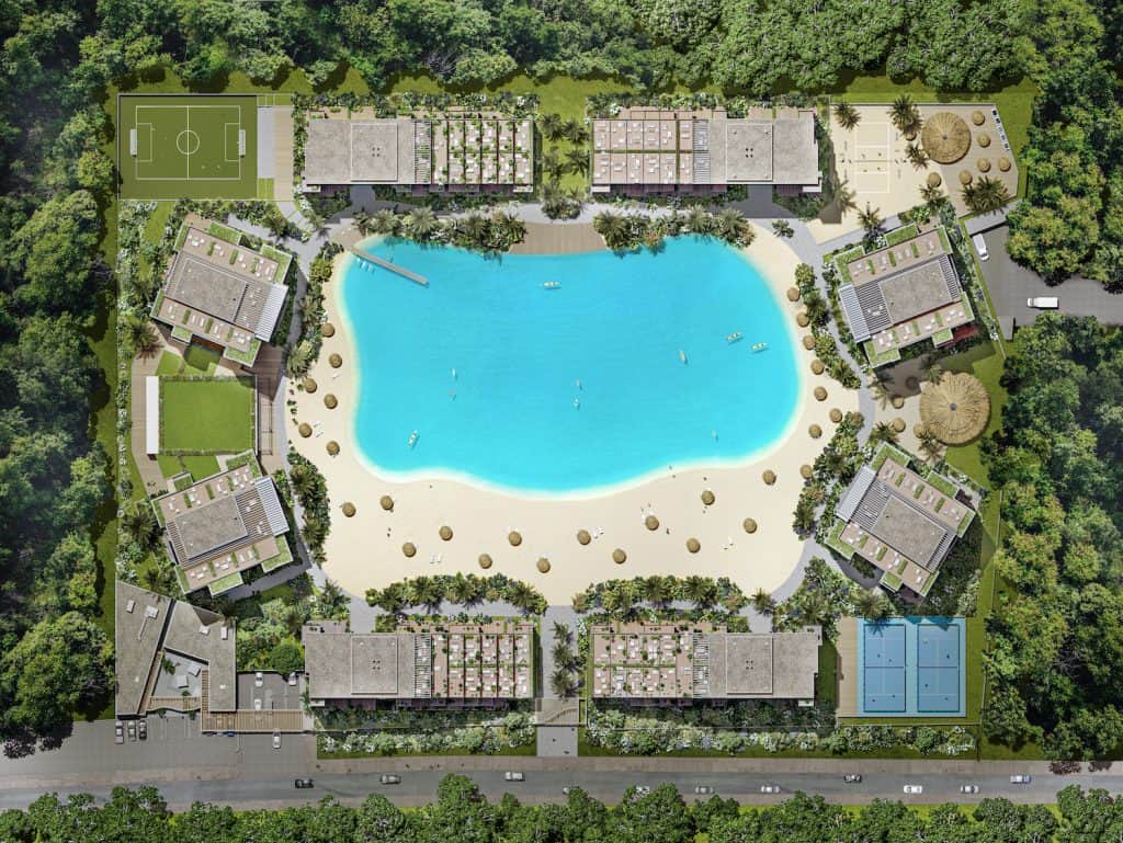 Beautiful crystal lagoon ideal for relaxation and water activities in Asuncion, Paraguay.