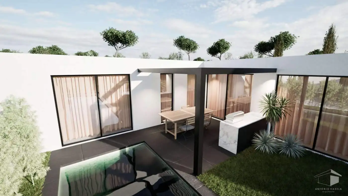 Stylish 3-bedroom villa with outdoor terrace and pool in Setubal, Portugal.