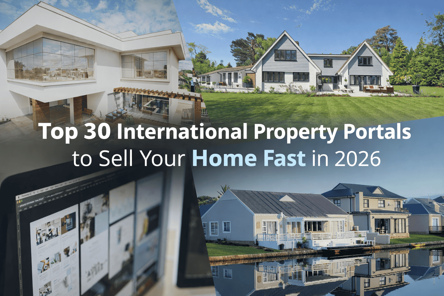 Diverse international properties including modern homes and waterfront houses for quick sale in 2026.