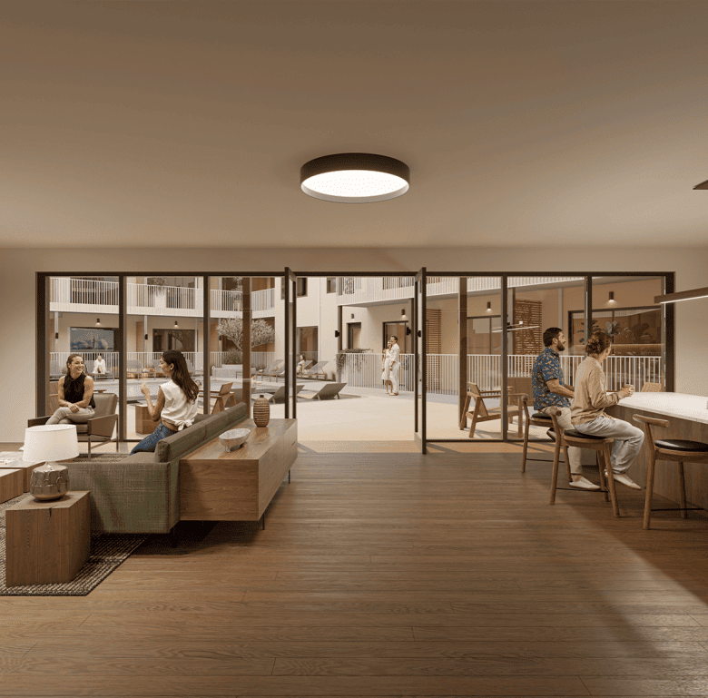 Modern Nashville home interior with open-plan living and dining area.