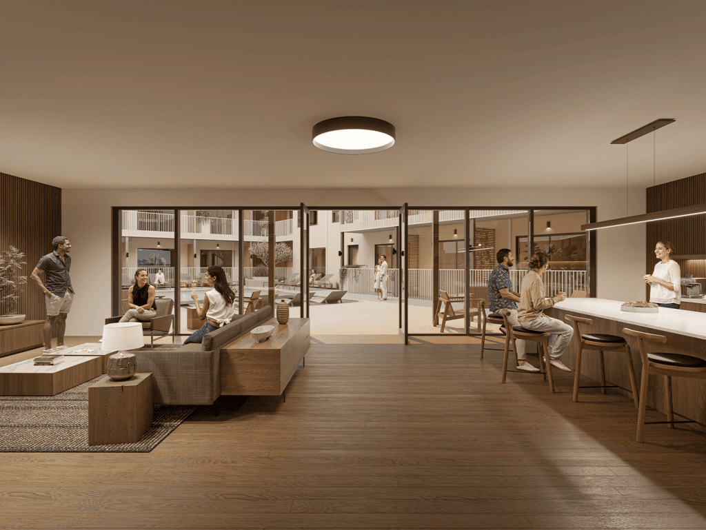 Modern Nashville home interior with open-plan living and dining area.