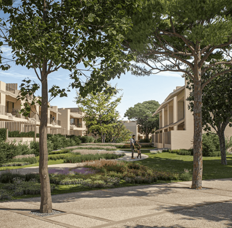 Beautiful landscaped gardens and walking paths in Porto Covo, Sines, Portugal.