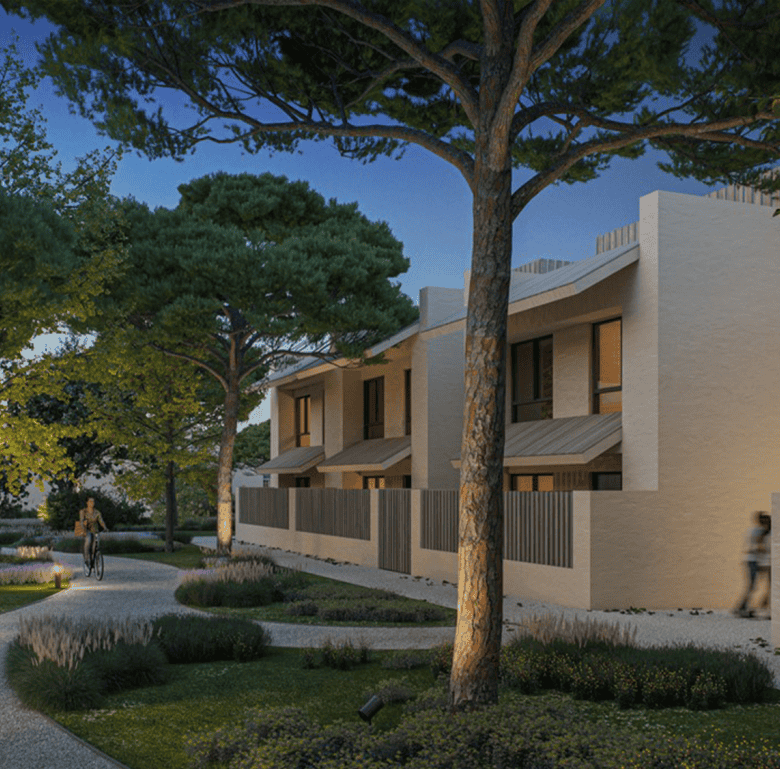 Contemporary residential buildings in Porto Covo, Sines, Portugal.