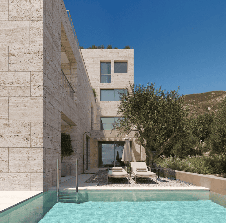 Beautiful waterfront villa in Kissamos with private pool and scenic views of Crete's coastline.