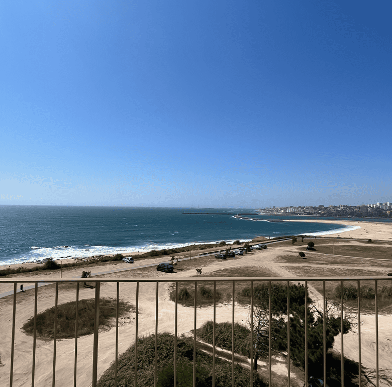 Beach view from Douro Atlantico in Porto, Portugal.