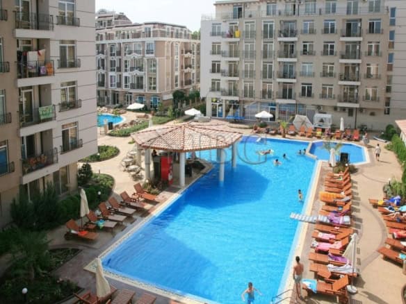 Apartment with pool view in Dawn Park, Sunny Beach, Bulgaria.