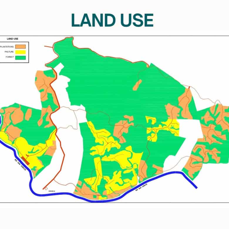 A detailed land use map of Leon, Spain, highlighting areas suitable for luxury finca development.