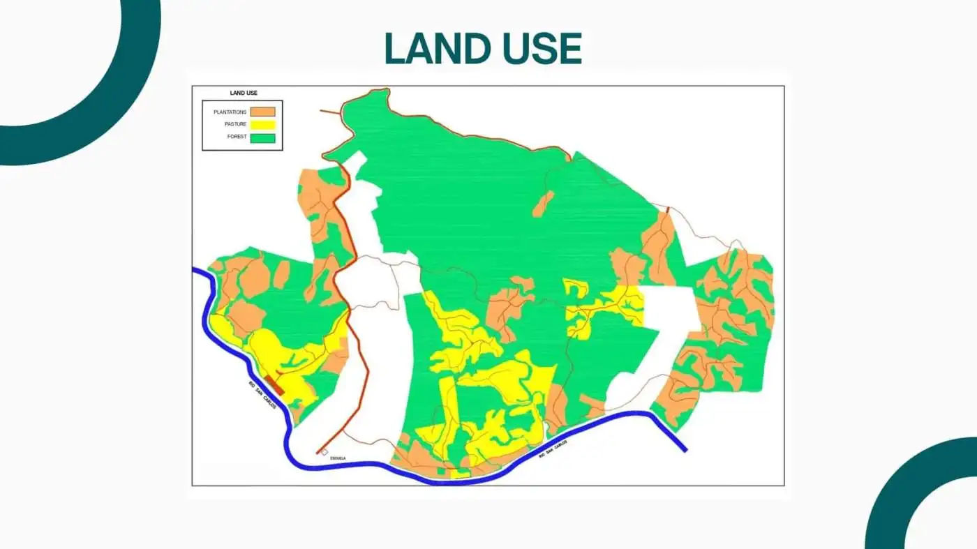 A detailed land use map of Leon, Spain, highlighting areas suitable for luxury finca development.