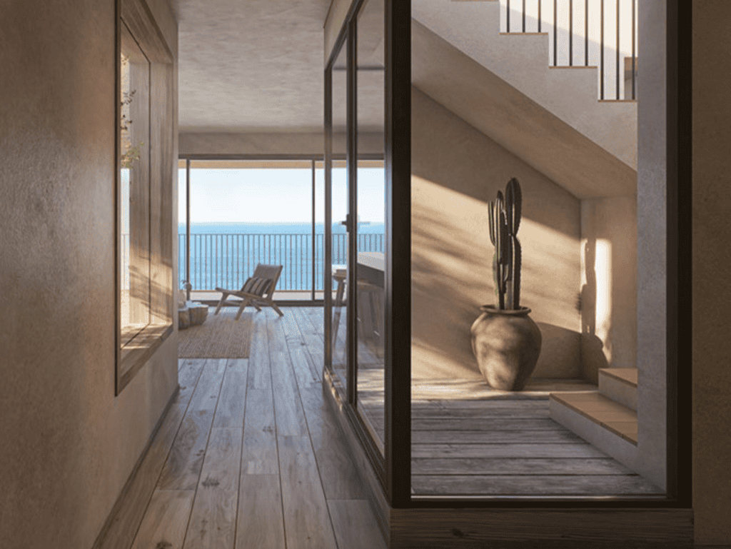 Bright interior of Porto Covo apartment with sea view and stylish decor.