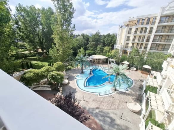 Spacious 2+1 apartment in Sunny Beach with pool, garden, and modern amenities.