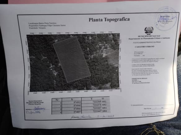 Topographic map of land plot in Venezuela for sale.