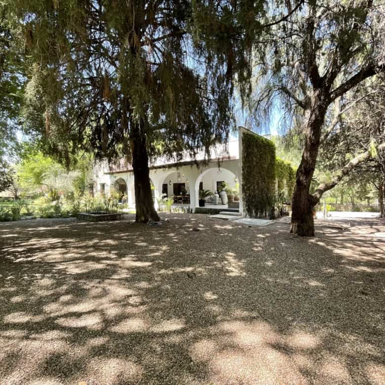 Elegant villa with spacious garden and mature trees.