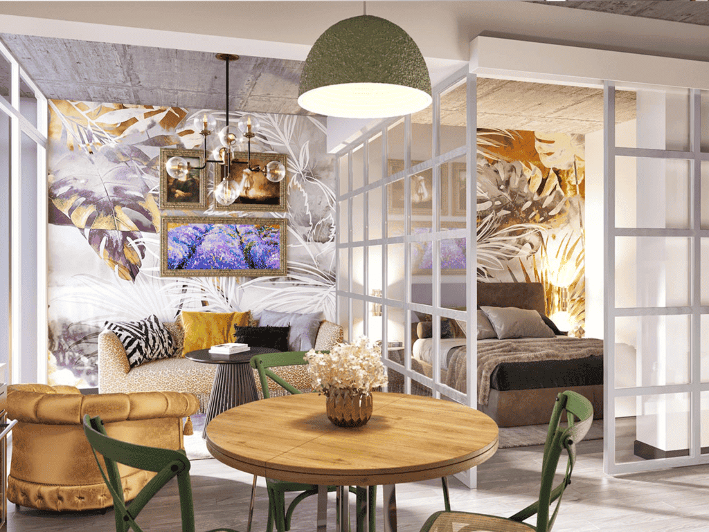 Bright interior of a modern apartment in Barrio Escalante, San Jose, Costa Rica, featuring stylish d.