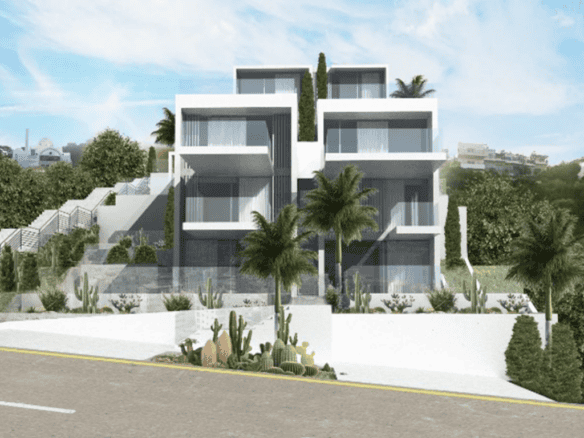 Contemporary villa with sea views in Athens, Greece, near Chamolia Beach.